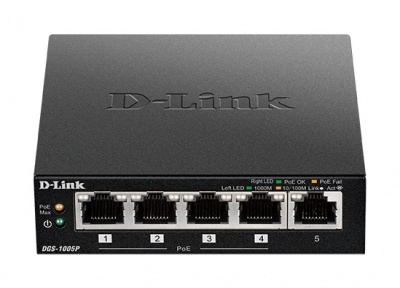 D-Link | Switch | DGS-1005P | Unmanaged | Desktop | Gigabit Ethernet (copper) ports quantity 5 | Power over Ethernet (PoE) ports quantity 4 | Power supply type External