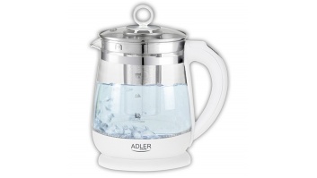 Adler | Kettle | AD 1299 | Electric | 2200 W | 1.5 L | Glass | 360° rotational base | White