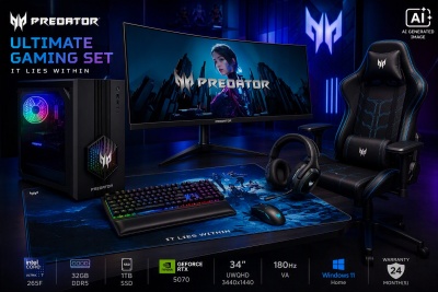 Acer | Predator Ultimate Gaming Set | Orion 3000 + X34 V3 + PGC371 + Aethon 700 + Galea 550 + Cestus 333 + PMP470 | Desktop Set | Tower | In | Acer