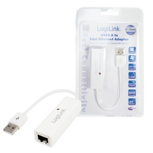 Logilink | Fast Ethernet USB 2.0 to RJ45 Adapter: | White