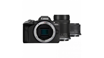 Canon | EOS R50 + RF-S 18-45mm F4.5-6.3 IS STM + RF-S 55-210mm F5-7.1 IS STM (SIP) | Megapixel 24.2 MP | Image stabilizer | ISO sensitivity (max) 32000 | Display diagonal 2.95 " | Wi-Fi | Video recording | Automatic, manual | CMOS | Black