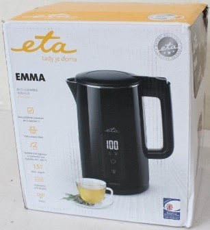 SALE OUT. ETA ETA559590010 Emma Electric kettle, 1.5 L, White | SALE OUT. | ETA Kettle | ETA559590010 Emma | Electric | 2200 W | 1.5 L | Stainless steel | 360° rotational base | White | DAMAGED PACKAGING