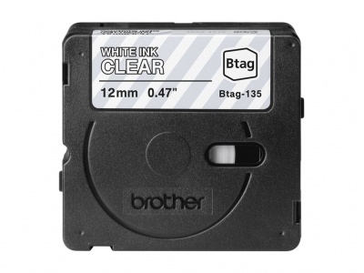 Brother BTAG-135 | White on Clear | Btag