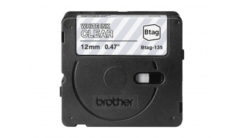 Brother BTAG-135 | White on Clear | Btag