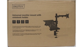 SALE OUT. DIGITUS Universal Monitor Mount with Notebook Holder | Digitus Desk Mount | DA-90436 | Tilt, swivel, height adjustment, rotate | Maximum weight (capacity) 9 kg | DAMAGED PACKAGING, SCRATCHED | Black