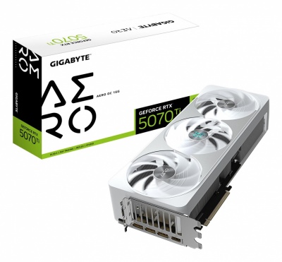 Graphics Card|GIGABYTE|NVIDIA GeForce RTX 5070 Ti|16 GB|GDDR7|256 bit|PCIE 5.0 16x|GPU 2588 MHz|Dual Slot Fansink|1xHDMI|3xDisplayPort|GV-N507TAEROOC-16GD1.0