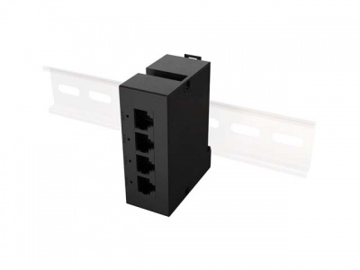 Lanberg | Switch PoE Extender 1xIn 3xOut Gigabit Ethernet Din Rail BT 90W metal clips | DIN-GE4-BT-90W