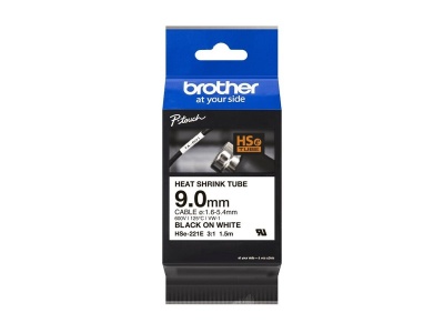 Brother | Heat shrink tube tape HSe-221E | Black on White