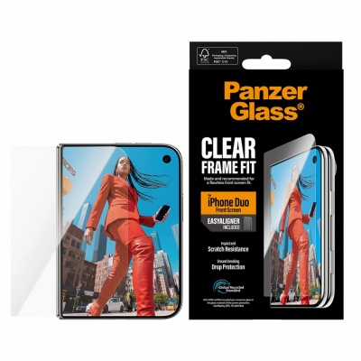 PanzerGlass FrameFit w. EasyAligner | Screen protector | Apple | iPhone Duo | Glass | Transparent