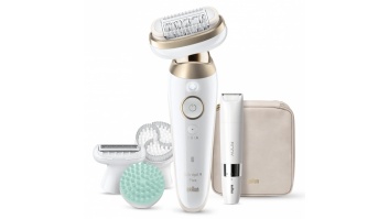 Braun Silk-épil 9 Flex SkinSpa SES9-481 3D Epilator, Wet & Dry, White/Gold