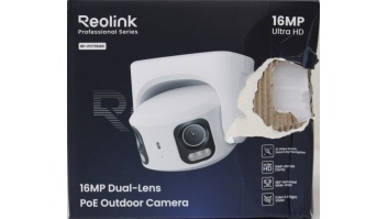 SALE OUT. Reolink PoE 4K 16MP Dual Lens and 180° panoramic view Camera | Reolink UHD Dual-Lens PoE Surveillance Camera with 180° Panoramic View | RP-PCT16MD | 24 month(s) | Dual lens | 16 MP | F2.8mm/F1.6 | IP67 | H.265/H.264 | Micro SD, Max. 512 GB | DAM