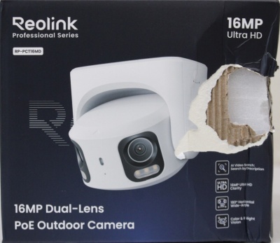 SALE OUT. Reolink PoE 4K 16MP Dual Lens and 180° panoramic view Camera | Reolink UHD Dual-Lens PoE Surveillance Camera with 180° Panoramic View | RP-PCT16MD | 24 month(s) | Dual lens | 16 MP | F2.8mm/F1.6 | IP67 | H.265/H.264 | Micro SD, Max. 512 GB | DAM