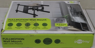 SALE OUT. Goobay TV wall mount Pro FULLMOTION (XL), Black | Goobay Wall mount | TV wall mount Pro FULLMOTION, XL | 43-100 " | Maximum weight (capacity) 60 kg | DAMAGED PACKAGING AND TEMPLATE, SCRATCHED | Black