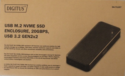 SALE OUT. | Digitus USB M.2 hard disk enclosure, SSD, external, NVMe, 20Gbps, USB 3.2 Gen2x2 | DA-71157 | DEMO