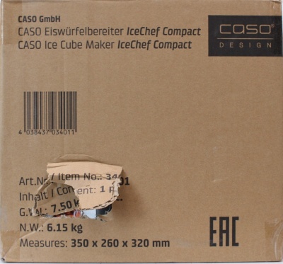 SALE OUT. | Caso | Ice Cube Machine | IceChef Compact | Power 120 W | Black | DAMAGED PACKAGING