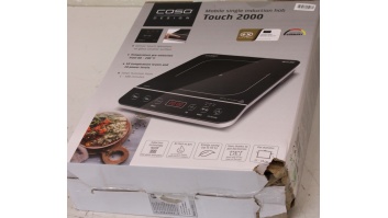 SALE OUT. Caso Touch 2000 Hob, Induction, Width 29 cm, 1 cooking zone, Touch control, Black | Caso Hob | Touch 2000 | Number of burners/cooking zones 1 | Touch | Induction | Black | DAMAGED PACKAGING, SCRATCHED CORNER