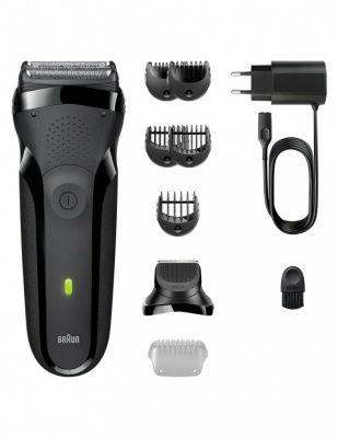 BRAUN Series 3 elektriskais skuveklis un bārdas trimmeris, melns