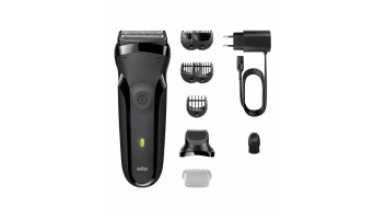 BRAUN Series 3 elektriskais skuveklis un bārdas trimmeris, melns