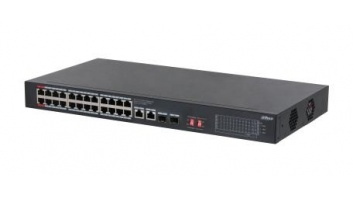 Switch|DAHUA|S3228-24GT-375|Switch type Unmanaged|Switch layer L2|Rack mounting Yes|26xRJ-45 ports|RJ-45 Ports Type Gigabit Ethernet (10/100/1000)|Power over Ethernet (PoE) Yes|24xPower over Ethernet (PoE) ports quantity|Total Power over Ethernet (PoE) bu