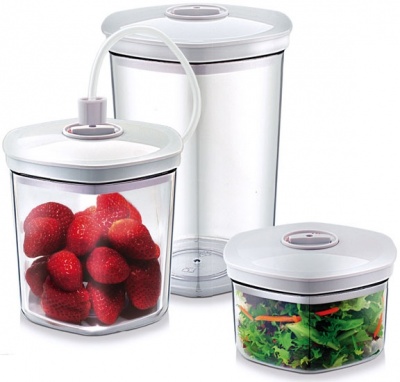 Caso | Vacuum Canister Set | 01260 | 3 canisters | White/Transparent