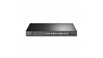 TP-LINK | 24-Port Gigabit and 4-Port 10GE SFP+ L2+ Managed Switch with 24-Port PoE+ | TL-SG3428XMP JetStream | Managed L2+ | Rackmountable