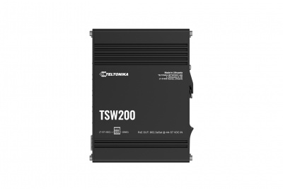 Teltonika | TSW200 | Industrial POE+ Ethernet Switch | DIN rail mountable | SFP ports quantity 2 | PoE+ ports quantity 8