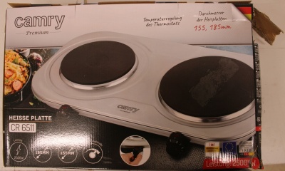 SALE OUT. Camry | CR 6511 | Number of burners/cooking zones 2 | Rotary knobs | Electric | Stainless steel | DAMAGED PACKAGING
