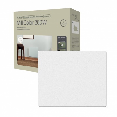 Mill Color Panel Heater | COLOR250 | Panel Heater | 250 W | Suitable for rooms up to 2-5 m² | Matte White | IPX4