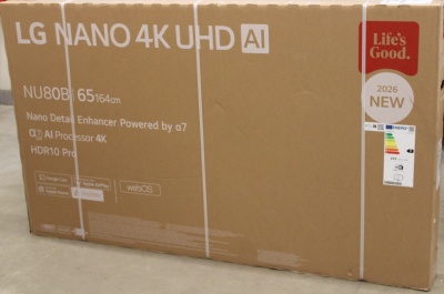 SALE OUT. LG 65NU800B3LA 65" (164 cm) 4K NANO UHD Smart TV | SALE OUT. | LG NANO 4K AI TV | 65NU800B3LA | 65 | Smart TV | webOS | UHD | Black | DAMAGED PACKAGING