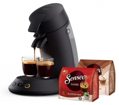 PHILIPS SENSEO Original Plus kafijas spilventiņu automāts XMAS limited edition, melns